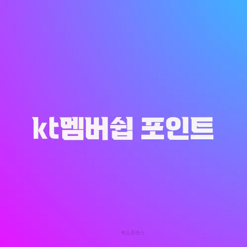 kt멤버쉽 포인트