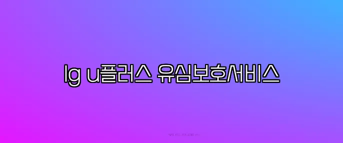 lg u플러스 유심보호서비스