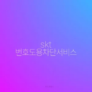 skt 번호도용차단서비스