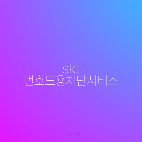 skt 번호도용차단서비스