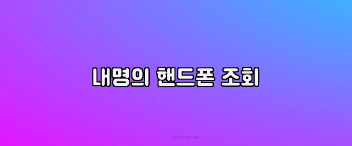 내명의 핸드폰 조회