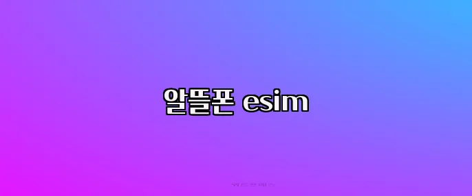 알뜰폰 esim