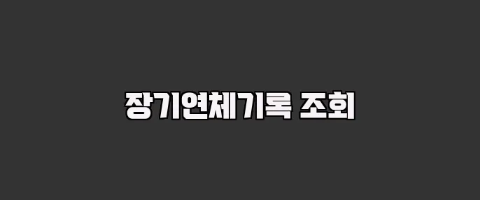 장기연체기록 조회