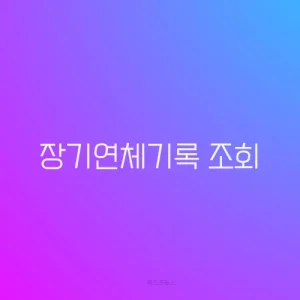 장기연체기록 조회