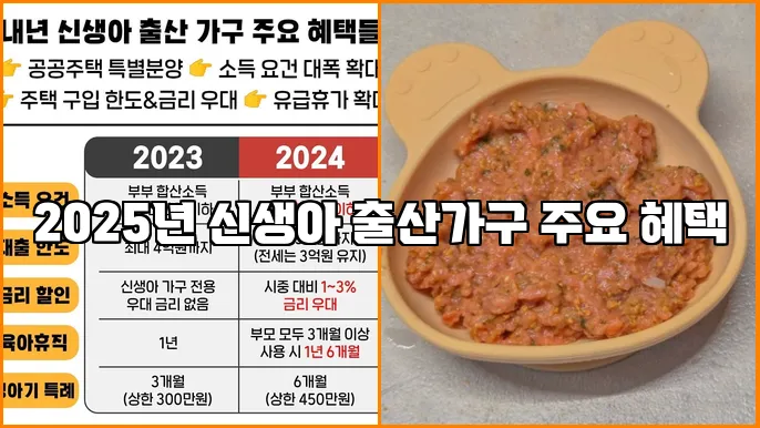2025년 신생아 출산가구 주요 혜택