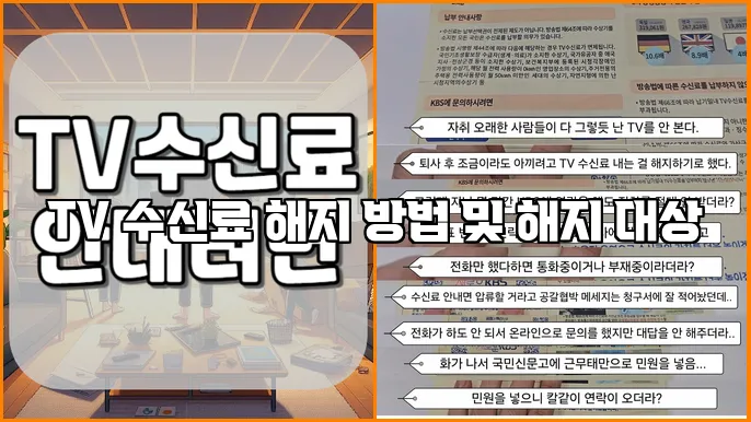 TV 수신료 해지 방법 및 해지 대상