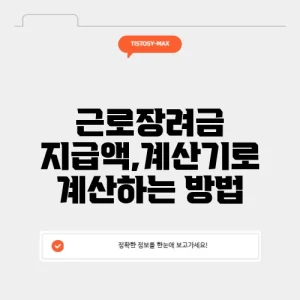 근로장려금 지급액,계산기로 계산하는 방법