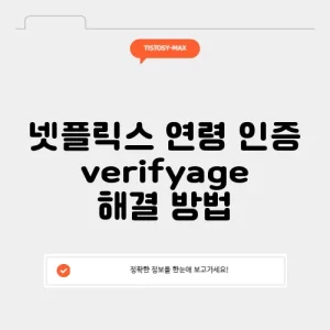 넷플릭스 연령 인증 verifyage 해결 방법