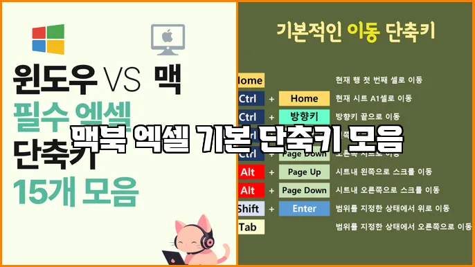 맥북 엑셀 기본 단축키 모음