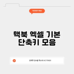 맥북 엑셀 기본 단축키 모음