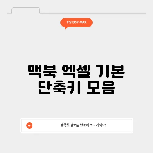 맥북 엑셀 기본 단축키 모음