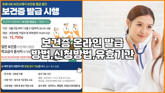 보건증 온라인 발급 방법,신청방법,유효기간