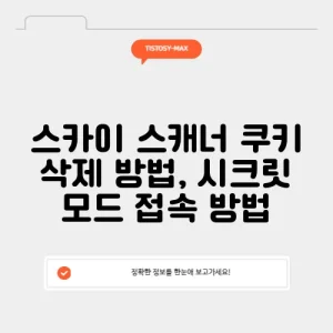 스카이 스캐너 쿠키 삭제 방법, 시크릿 모드 접속 방법