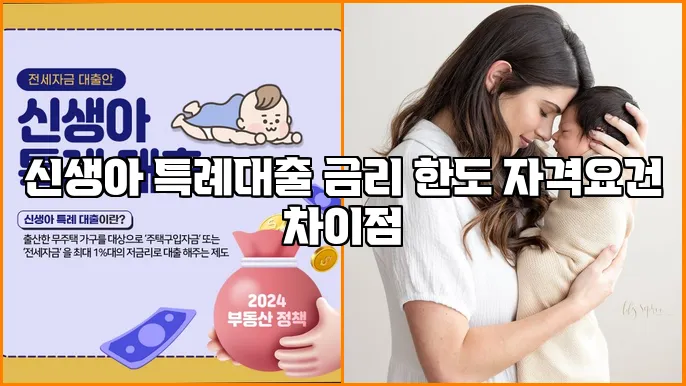 신생아 특례대출 금리 한도 자격요건 차이점