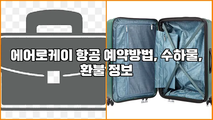 에어로케이 항공 예약방법, 수하물, 환불 정보