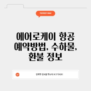 에어로케이 항공 예약방법, 수하물, 환불 정보