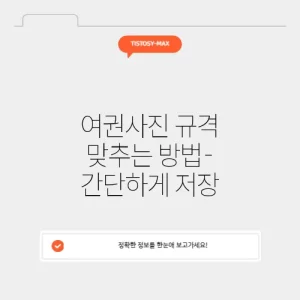 여권사진 규격 맞추는 방법-간단하게 저장