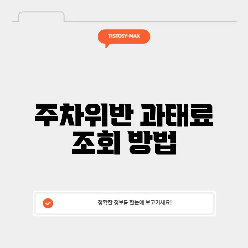 주차위반 과태료 조회 방법