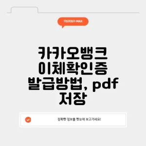 카카오뱅크 이체확인증 발급방법, pdf 저장