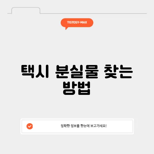택시 분실물 찾는 방법