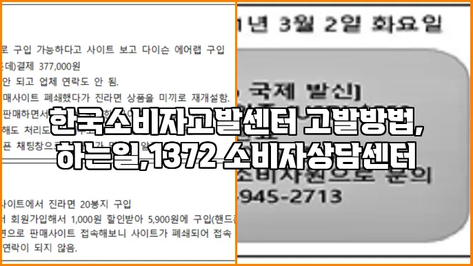한국소비자고발센터 고발방법, 하는일,1372 소비자상담센터