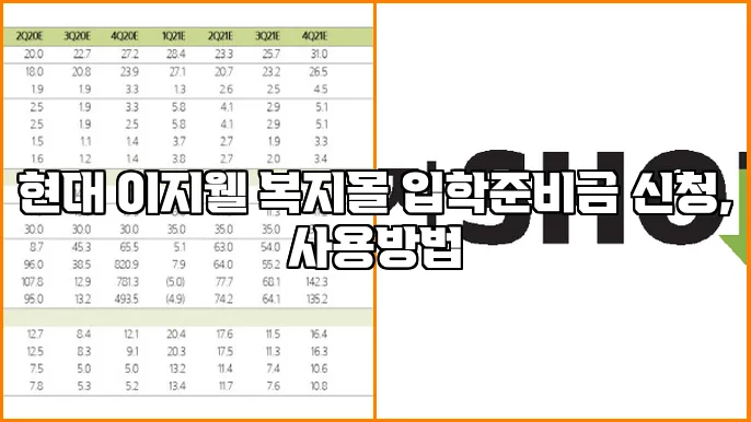 현대 이지웰 복지몰 입학준비금 신청, 사용방법