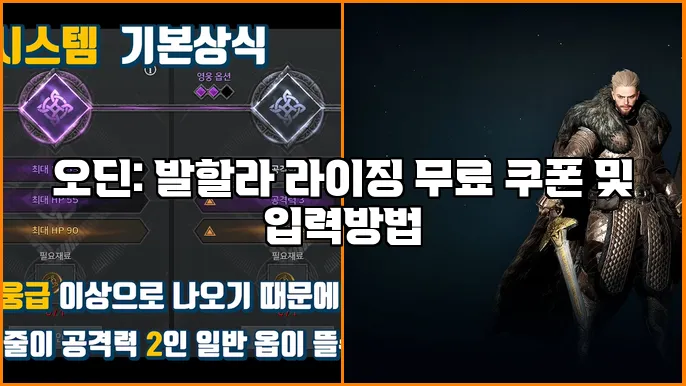 오딘: 발할라 라이징 무료 쿠폰 및 입력방법