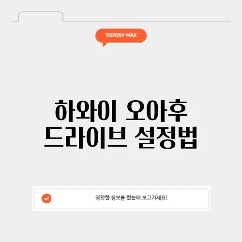 하와이 오아후 드라이브 설정법