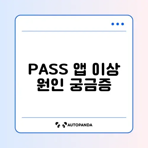 PASS 앱 실행 안됨 및 네트워크 오류