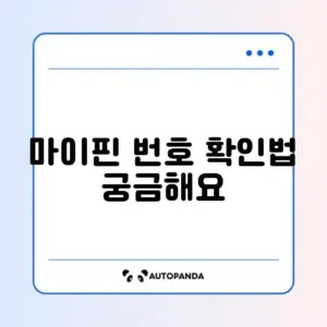 마이핀 번호 조회 및 유효기간 확인