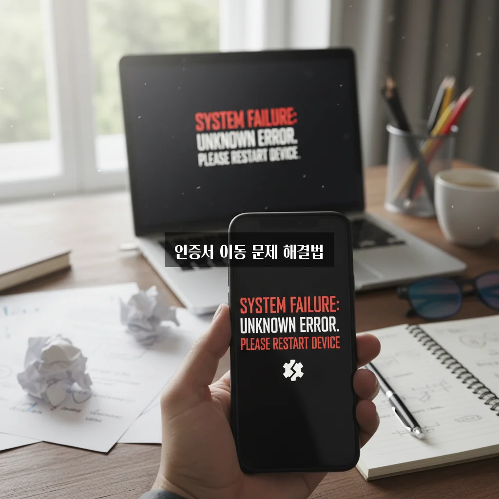 스마트폰 인증서 PC로 내보내기 오류 해결 관련 이미지 1