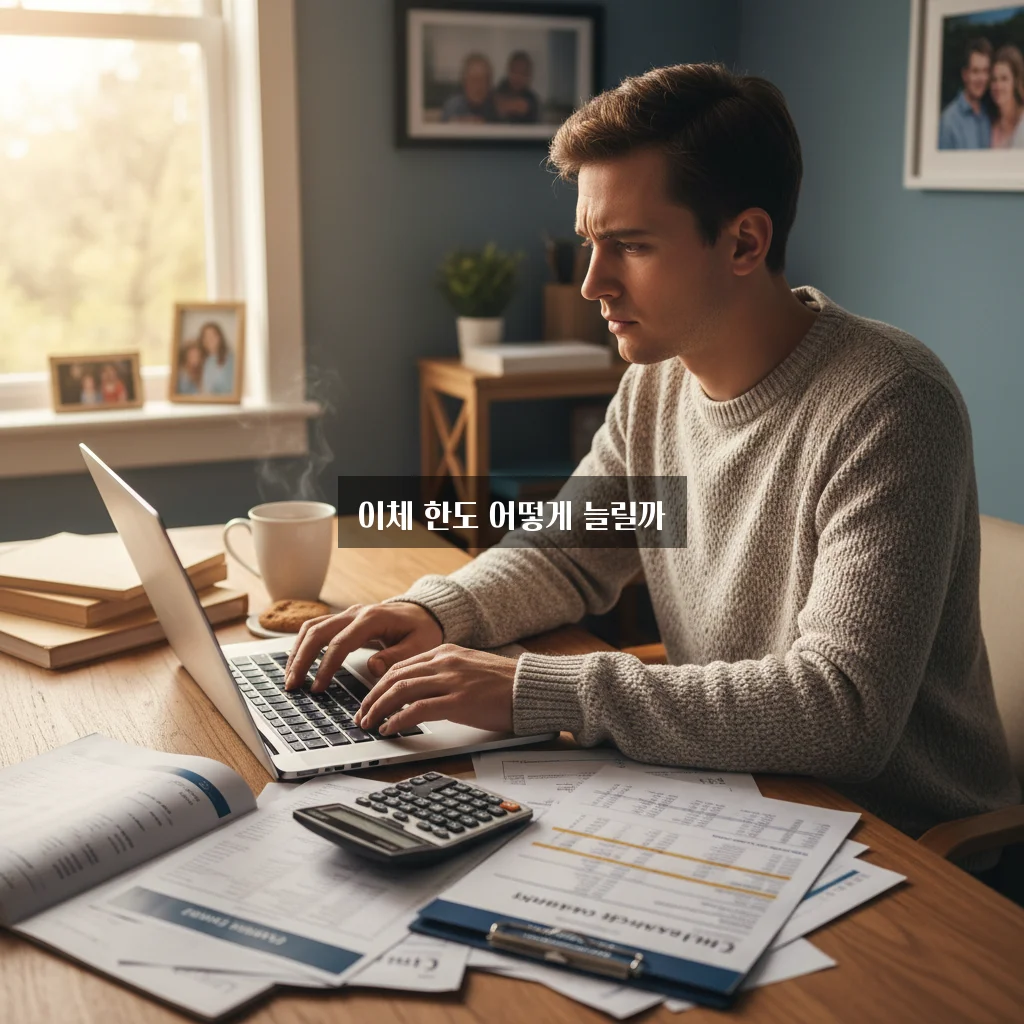 인터넷 뱅킹 이체 한도 초과 및 증액 방법 관련 이미지 1
