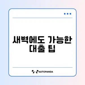 새벽 대출 가능한 곳 24시간 즉시 입금