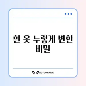 흰 옷 누런 때 제거 (과탄산소다)