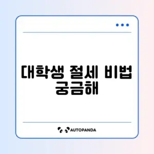 대학생을 위한 절세 절차 완벽 정리 가이드