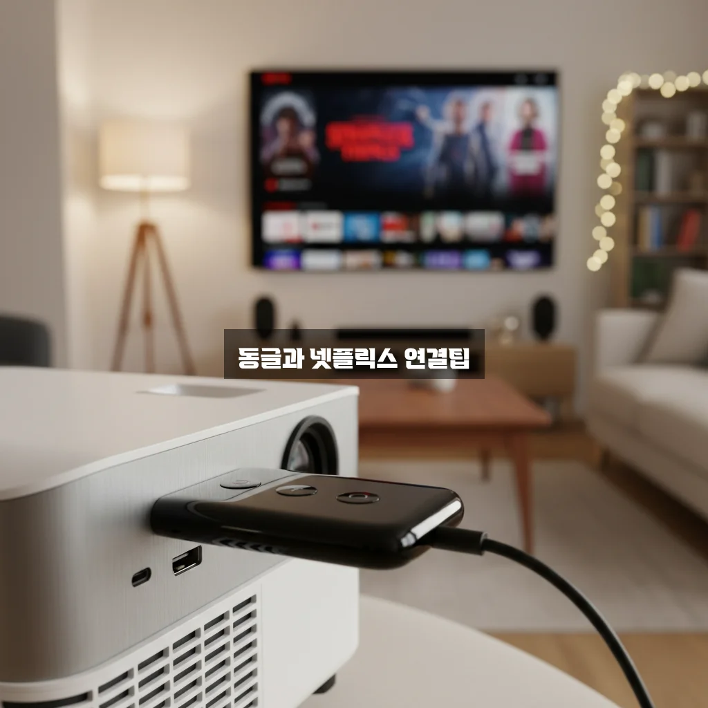 빔프로젝터 미러링 동글 사용법 및 넷플릭스 재생 해결 관련 이미지 1