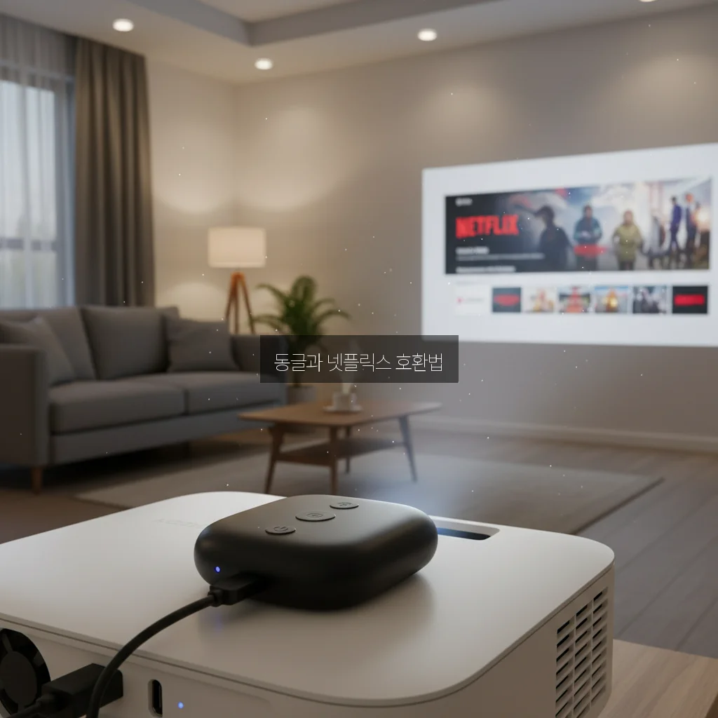 빔프로젝터 미러링 동글 사용법 및 넷플릭스 재생 해결 관련 이미지 2