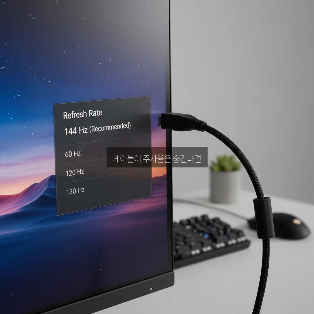 모니터 주사율 144Hz 설정 항목 없음 (케이블 버전) 관련 이미지 1