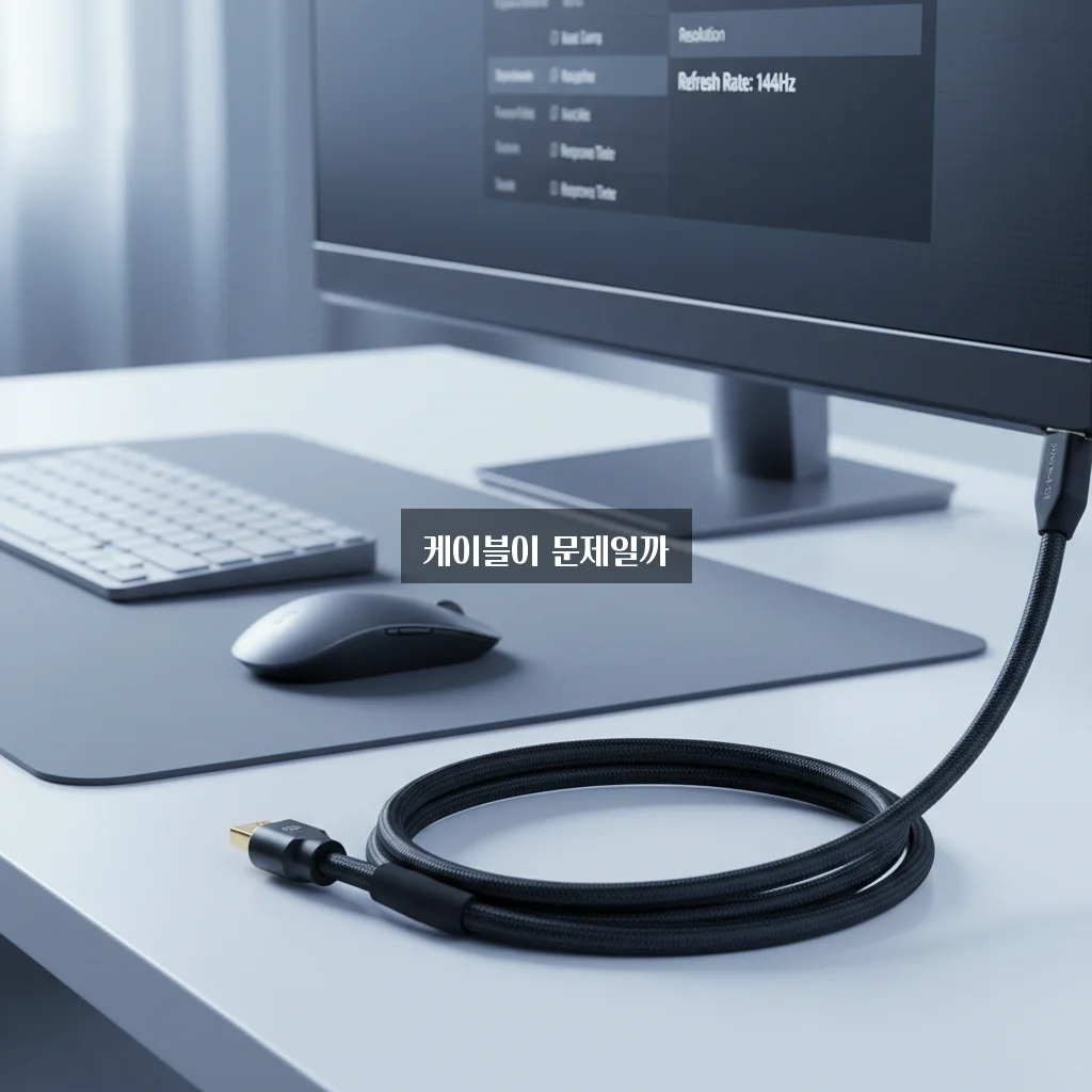 모니터 주사율 144Hz 설정 항목 없음 (케이블 버전) 관련 이미지 3