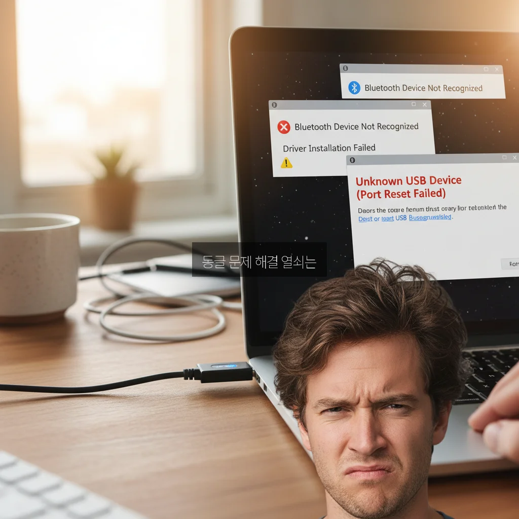 블루투스 동글 드라이버 오류 및 장치 제거 실패 관련 이미지 2