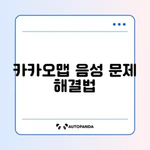카카오맵 네비 음성 안 나옴 및 블루투스 설정