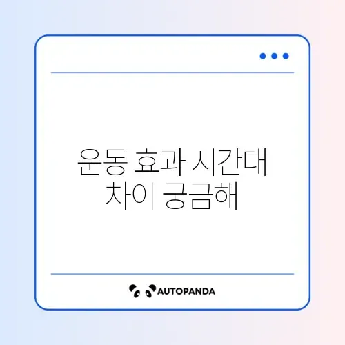 아침 vs 저녁 운동 시간대 완벽 비교 가이드 알아보기 썸네일