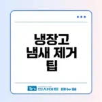 냄새 없앤다 냉장고 관리 팁